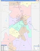 Santa Fe Metro Area Wall Map Color Cast Style
